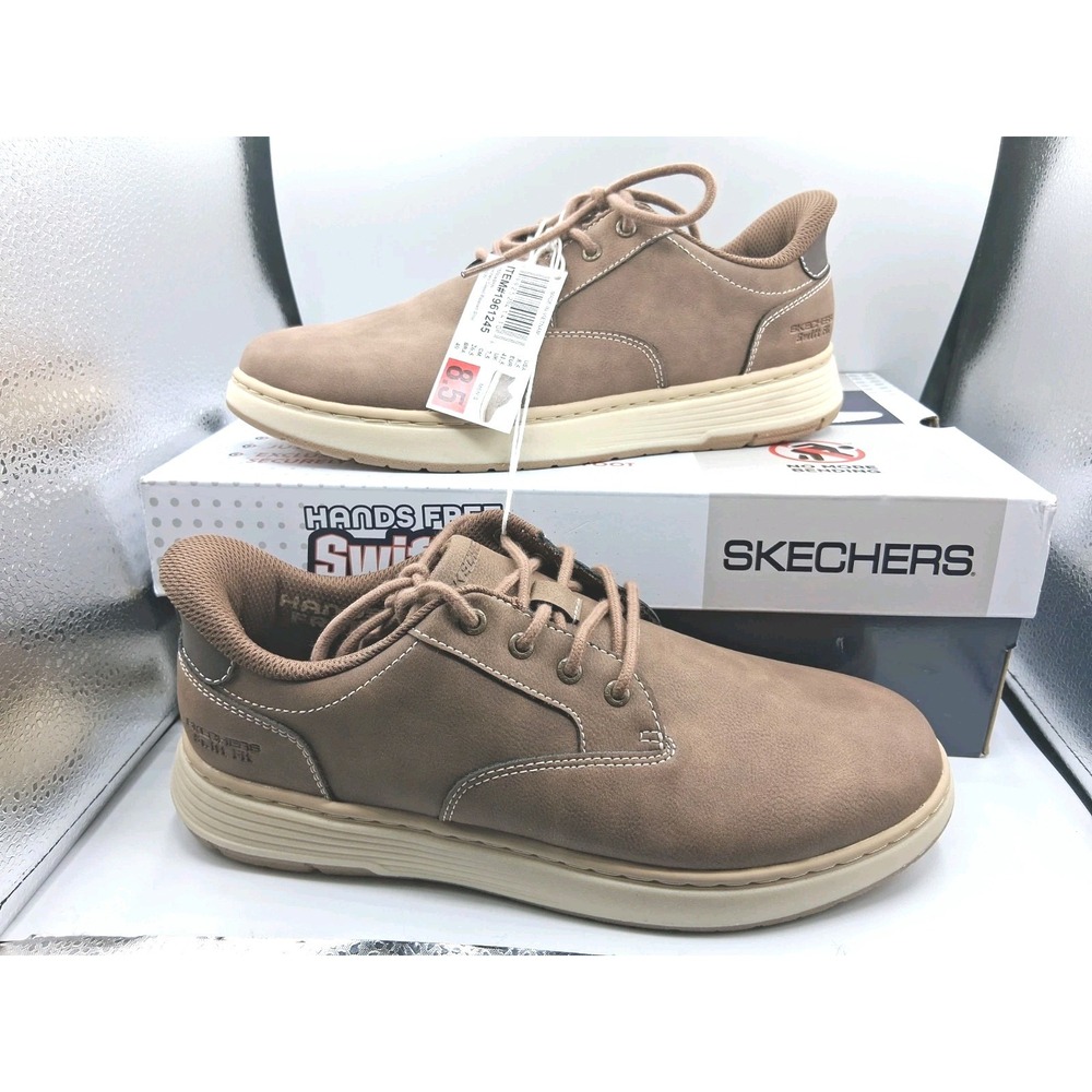Skechers: Men's Swift Fit Casual Shoes Size 8.5 Brown Hands Free Relaxed Fit